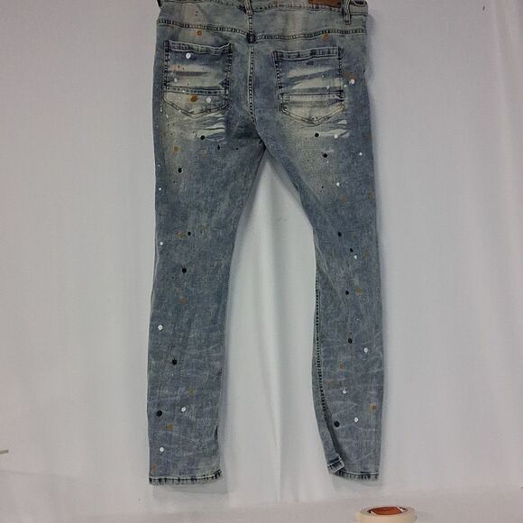 EVOLUTION IN DESIGN MEN DENIM DISTRESSED JEANS FTL-05-100 - Picture 2 of 8